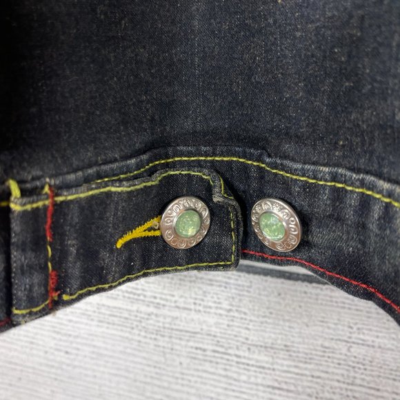 Coogi Vintage Embroidered Logo Colorful Denim Jean Trucker Jacket NWT Sz… - Picture 13 of 16